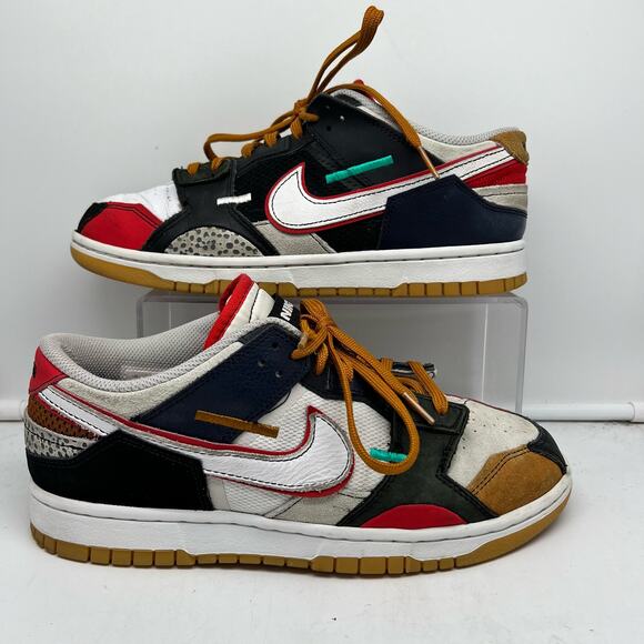 Nike Dunk Shoes Mens 8.5 Low Scrap Premium University Red Blue White Dn1775-001 - Picture 1 of 10
